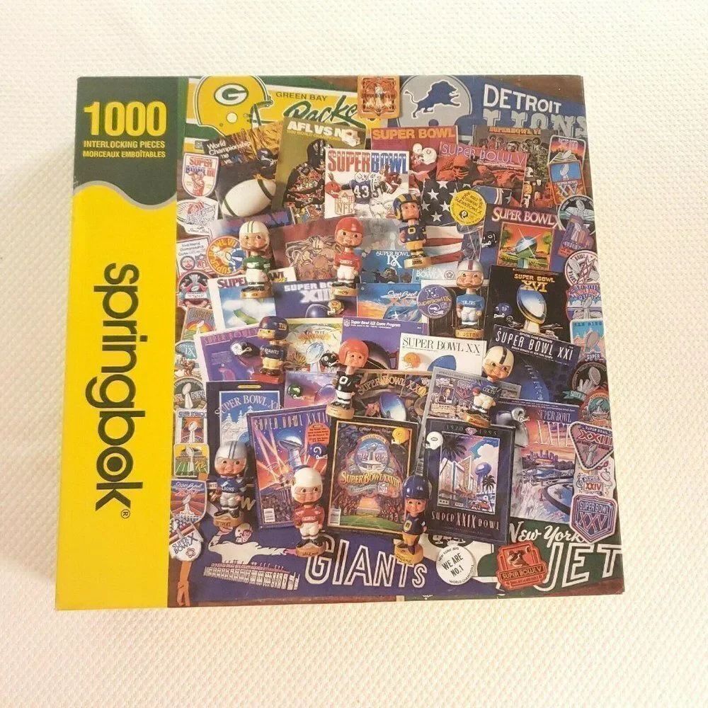 Springbok Football Fantasy Jigsaw Puzzle 1000 PC Superbowl Bobble Head Collage